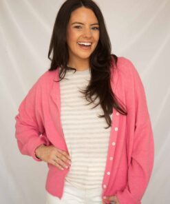beat of your heart cardigan - rose
