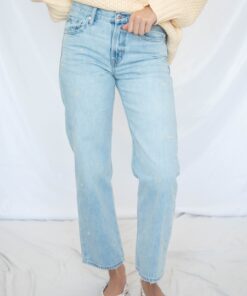 pistola: lexi mid rise bowed straight jeans - stellar vintage