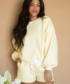 check to it gingham set - yellow