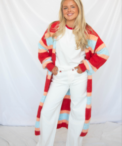 never let you go striped cardigan