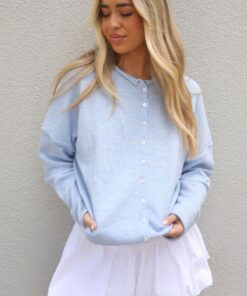 beat of your heart cardigan - blue